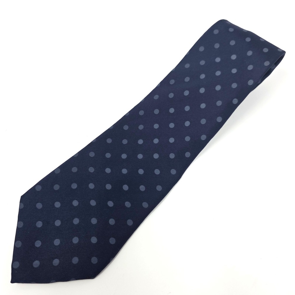 RBM Tie Mens Navy Blue Polka Dot Silk Classic Designer Luxury Formal USA Made